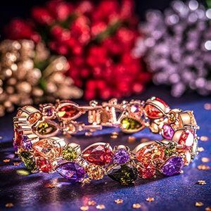 NWT Sparkling Bling Swarovski Crystal Rhinestone Bracelet + FREE Gift